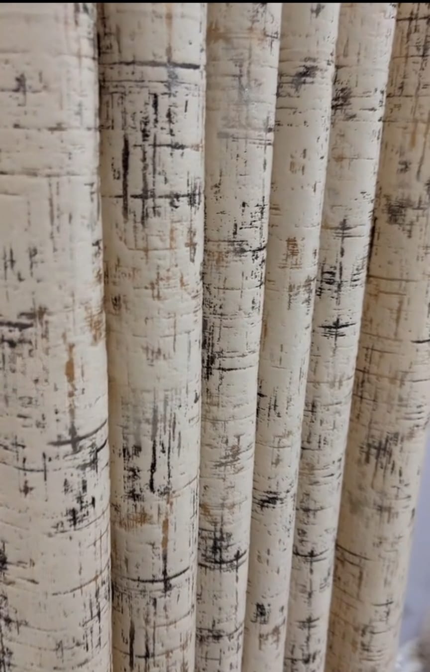 Beige Color Luxury Velvet Curtains with Black and Golden Design